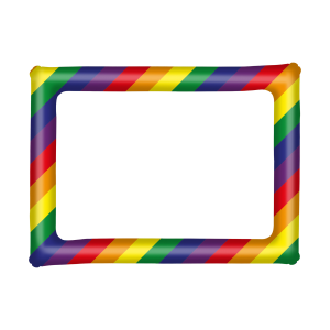 Henbrandt 1x Inflatable Rainbow Frame 80cm x 60cm Photo Booth Selfie Frame